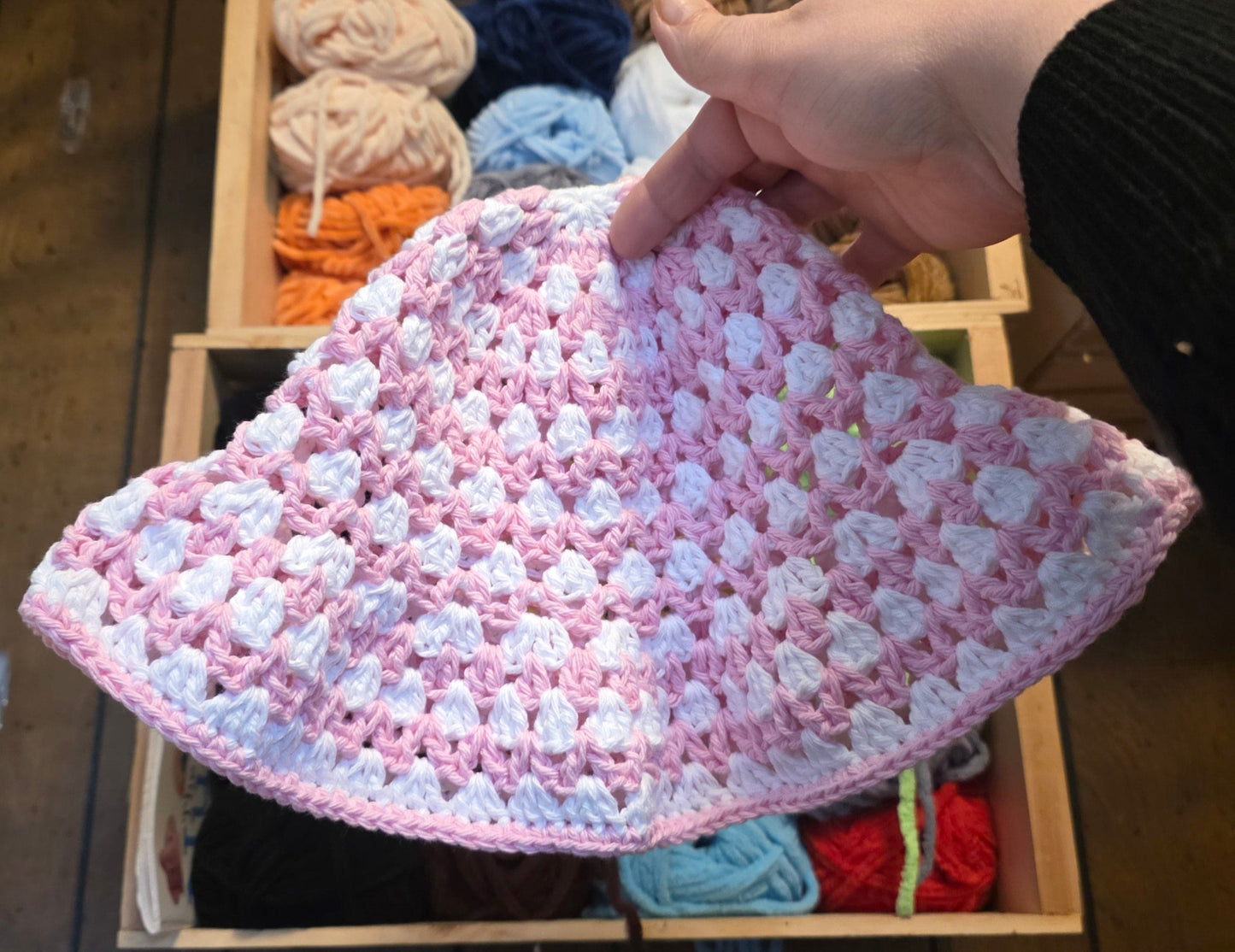 Pink & White Kelp Bucket Hat