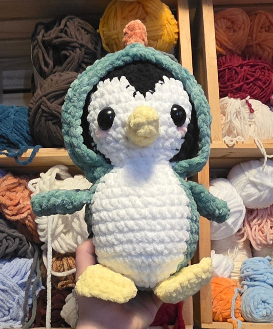Penguin with Dino Costume