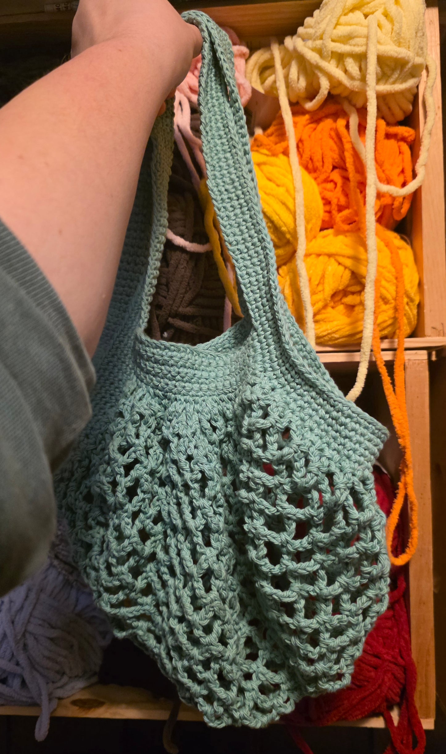 Jade Mist Mesh Market Bag