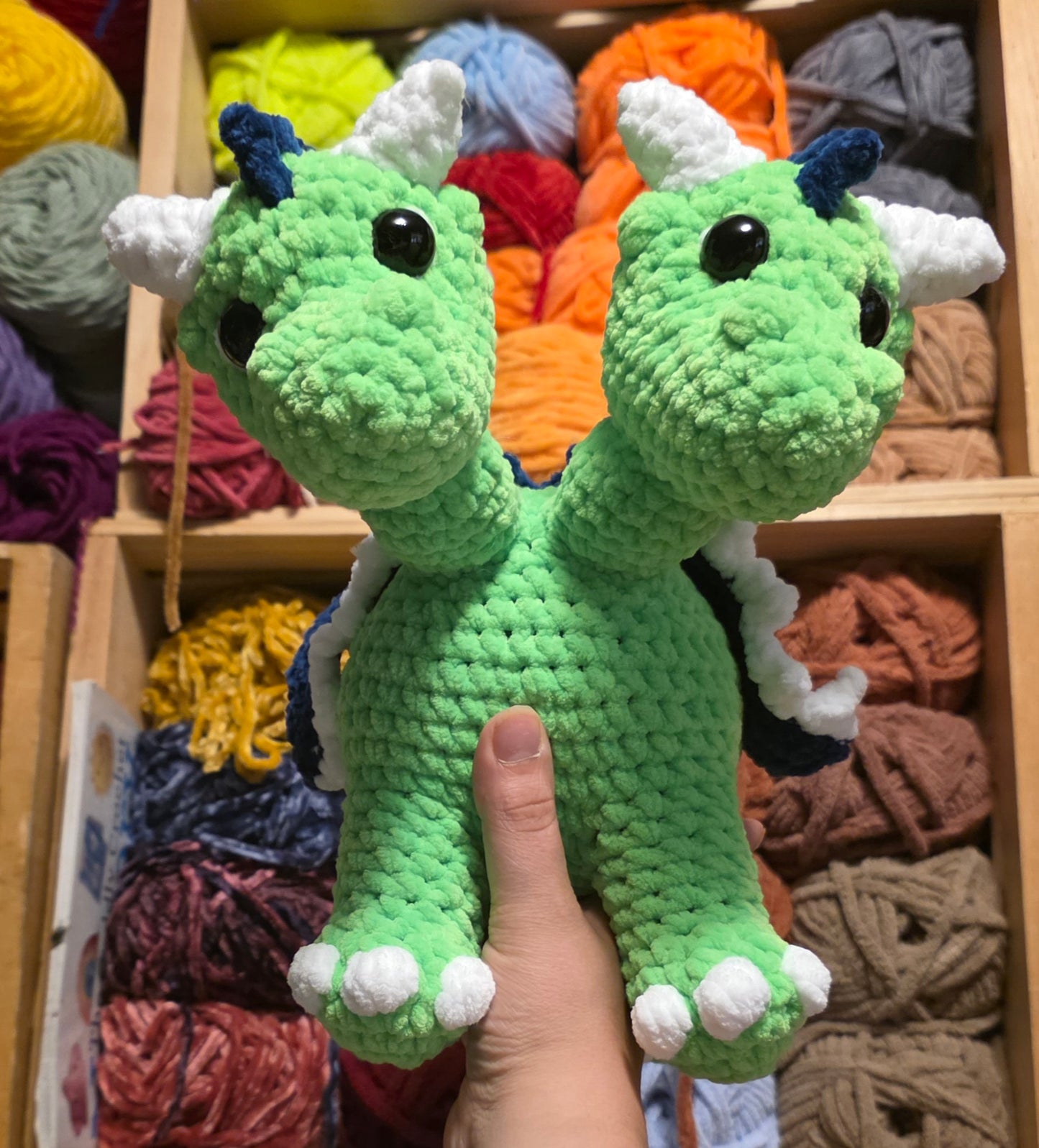 Lime Green & Navy Two Headed Dragon